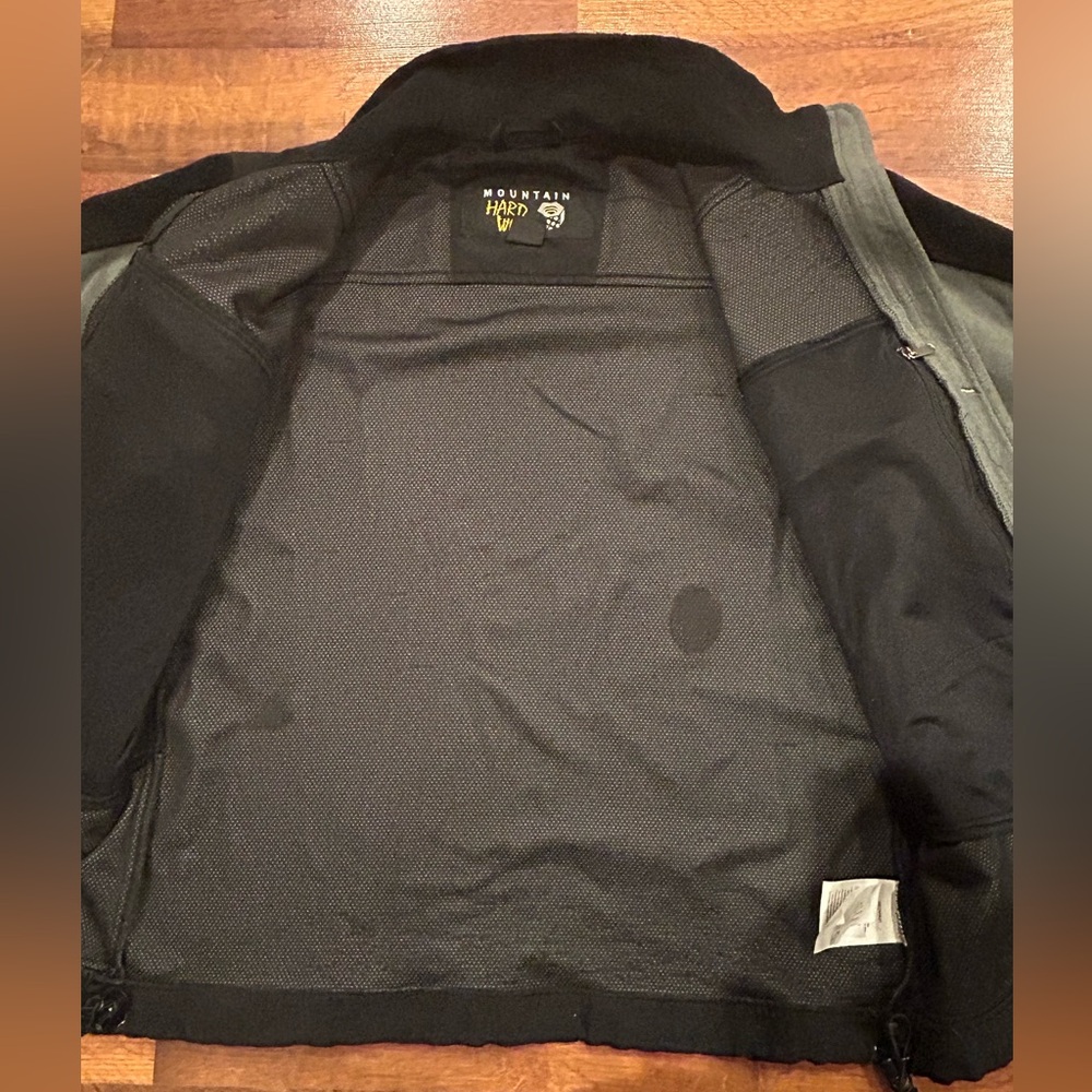 Mountain Hardwear Jacket Mens Small Gray Black Gore Windstopper Tech Fleece - Picture 6 of 9